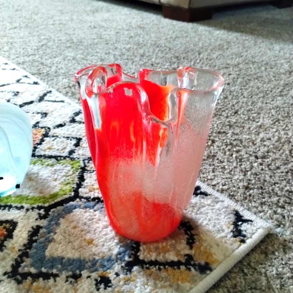 Beautiful hand blown glass vase.